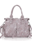 Textured Utility Multi-Pocket Satchel Bag