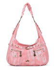 Large Studded Utility Hobo Shoulder Bag