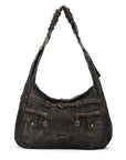 Large Studded Utility Hobo Shoulder Bag