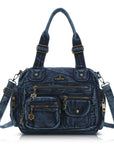Moto Multi-Zip Shoulder Bag with Wide Handles