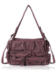 Washed Denim Y2K Multi-Pocket Tote Bag