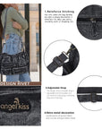 Washed Denim Y2K Multi-Pocket Tote Bag