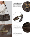 Layered-Pocket Utility Satchel Shoulder Bag