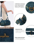 Layered-Pocket Utility Satchel Shoulder Bag