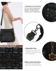 Washed Denim Studded Shoulder Bag
