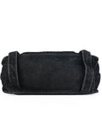 Washed Denim Studded Shoulder Bag