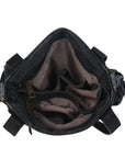 Washed Denim Studded Shoulder Bag