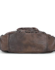 Vintage Studded Multi-Pocket Crescent Hobo Shoulder Bag