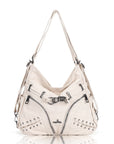 Vintage Multi-Zip Biker Hobo Shoulder Bag