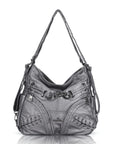 Vintage Multi-Zip Biker Hobo Shoulder Bag
