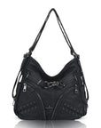 Vintage Multi-Zip Biker Hobo Shoulder Bag