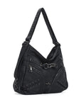 Vintage Multi-Zip Biker Hobo Shoulder Bag