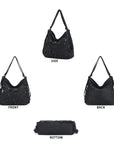 Vintage Multi-Zip Biker Hobo Shoulder Bag