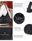 Vintage Multi-Zip Biker Hobo Shoulder Bag