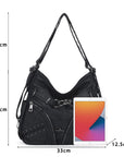 Vintage Multi-Zip Biker Hobo Shoulder Bag