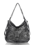 Vintage Multi-Zip Biker Hobo Shoulder Bag