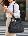 Vintage Multi-Pocket Bowling Shoulder Bag