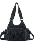 Vintage Multi-Pocket Hobo Shoulder Bag with Crossbody Strap