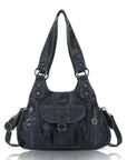 Vintage Multi-Pocket Hobo Shoulder Bag with Crossbody Strap