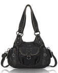 Vintage Multi-Pocket Hobo Shoulder Bag with Crossbody Strap