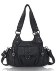 Vintage Multi-Pocket Hobo Shoulder Bag with Crossbody Strap