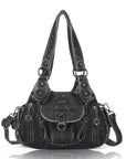 Vintage Multi-Pocket Hobo Shoulder Bag with Crossbody Strap
