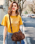 Vintage Multi-Pocket Hobo Shoulder Bag with Crossbody Strap