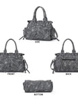 Textured Utility Multi-Pocket Satchel Bag