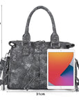 Textured Utility Multi-Pocket Satchel Bag