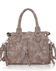 Textured Utility Multi-Pocket Satchel Bag
