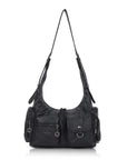 Shoulder Bag – Vintage Crescent with Flower Zip Charms