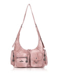Shoulder Bag – Vintage Crescent with Flower Zip Charms