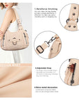 Vintage Multi-Pocket PU Shoulder Bag with Detachable Crossbody Strap