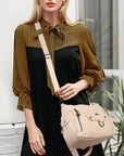 Vintage Multi-Pocket PU Shoulder Bag with Detachable Crossbody Strap