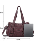 Utility-Inspired Multi-Pocket PU Tote Bag
