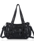 Utility-Inspired Multi-Pocket PU Tote Bag