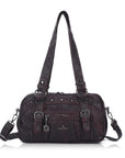 Vintage Multi-Pocket PU Bowling Shoulder Bag