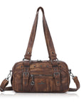 Vintage Multi-Pocket PU Bowling Shoulder Bag