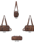 Vintage Multi-Pocket PU Bowling Shoulder Bag