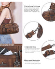 Vintage Multi-Pocket PU Bowling Shoulder Bag