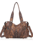 Shoulder Bag – Vintage Multi-Pocket Studded Moto Style