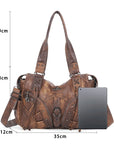 Shoulder Bag – Vintage Multi-Pocket Studded Moto Style