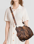 Shoulder Bag – Vintage Multi-Pocket Studded Moto Style