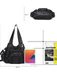 Vintage Y2K Studded Multi-Pocket Hobo Shoulder Bag