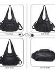 Vintage Y2K Studded Multi-Pocket Hobo Shoulder Bag