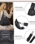 Vintage Y2K Studded Multi-Pocket Hobo Shoulder Bag