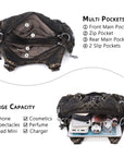 Moto-Style Zip-Detail Multi-Pocket Shoulder Bag