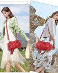 Moto-Style Zip-Detail Multi-Pocket Shoulder Bag