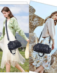Moto-Style Zip-Detail Multi-Pocket Shoulder Bag
