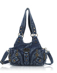 Moto Multi-Pocket Shoulder Bag with Leopard-Print Panels
